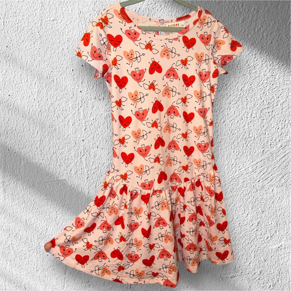 Heart Pattern Dress | Dot Dot Smile size 5-6 years
